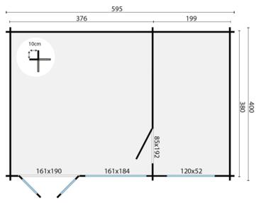 Goedkooptuinhuis Flow grondplan