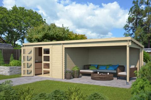8711471582170 1022564 Outdoor Life Products Tuinhuis Blokhut met Overkapping Olenka 710x330 2 min