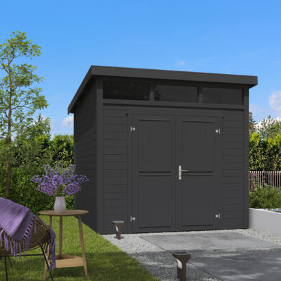 8711615182686 1060171 Outdoor Life Products Tuinhuis Blokhut Kibo 3 250x250 Carbon Grey 2