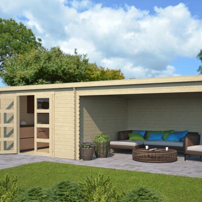 8711471582170 1022564 Outdoor Life Products Tuinhuis Blokhut met Overkapping Olenka 710x330 2 min