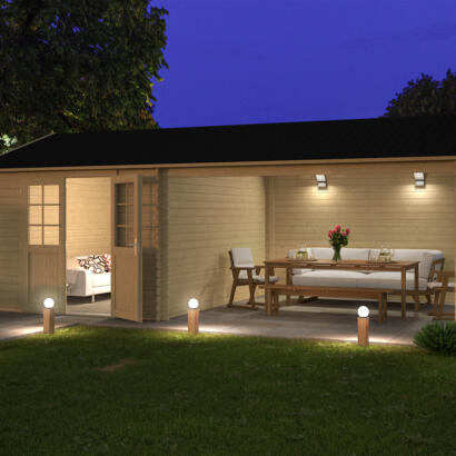 8711471104983 1009533 Outdoor Life Products Tuinhuis Blokhut met Overkapping Octavio 681x380 3