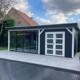 Tuinhuis Bosuil overkapping gespoten