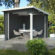 8711615169021 1041190 Outdoor Life Products Tuinhuis Blokhut Overkapping Lara 275x275 Carbon Grey Wit 2