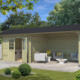 8711471423398 1017233 Outdoor Life Products Tuinhuis Blokhut met Overkapping Maribel 680x300 Olijfgroen Geïmpregneerd 2